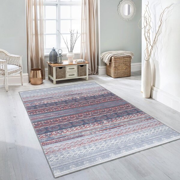 Covor mov/gri lavabil 80x150 cm Vintage Stripe – Mila Home