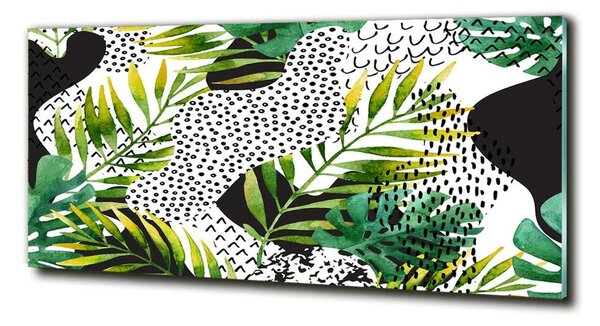 Tablou Printat Pe Sticlă frunze tropicale