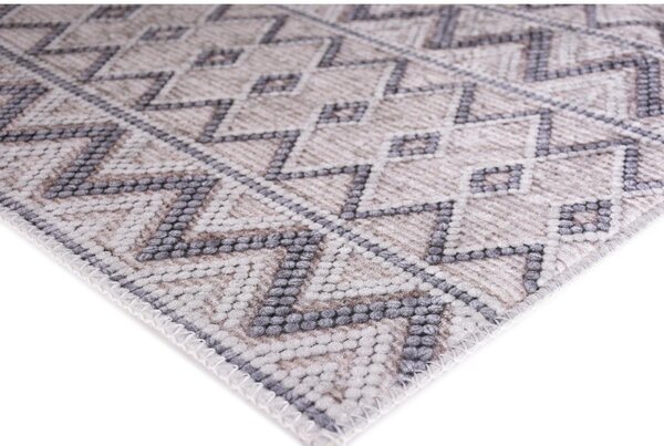 Covor tip traversă gri lavabil 80x200 cm Zig Zag – Vitaus