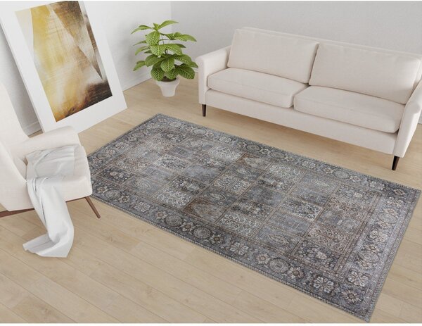 Covor tip traversă gri lavabil 80x200 cm Vintage Orient – Vitaus