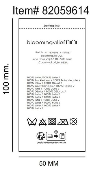 Covor în culoare naturală rotund din iută ø 130 cm Dinne – Bloomingville Mini