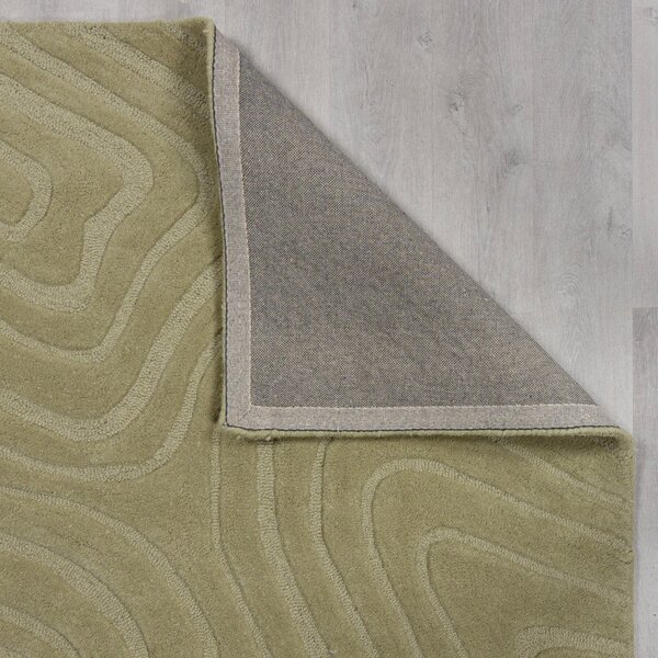 Covor tip traversă kaki țesut manual din lână 60x230 cm Mesmerise Sage – Flair Rugs