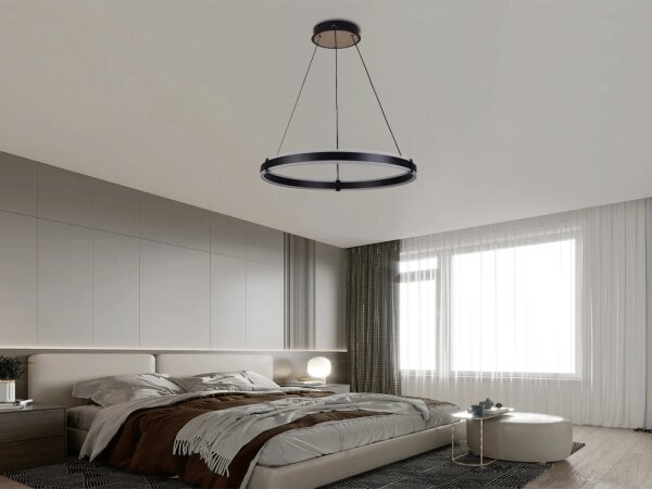 Brilagi-LED Pendul pe cablu CIRCLE LED/85W/230V 3000-6500K dimerizabil negru + telecomandă