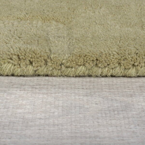 Covor tip traversă kaki țesut manual din lână 60x230 cm Mesmerise Sage – Flair Rugs