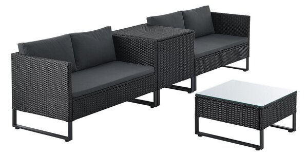 Juskys Set rattan Santorini - negru