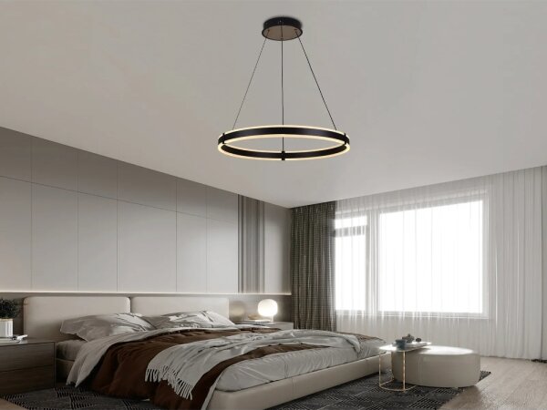 Brilagi-LED Pendul pe cablu CIRCLE LED/85W/230V 3000-6500K dimerizabil negru + telecomandă