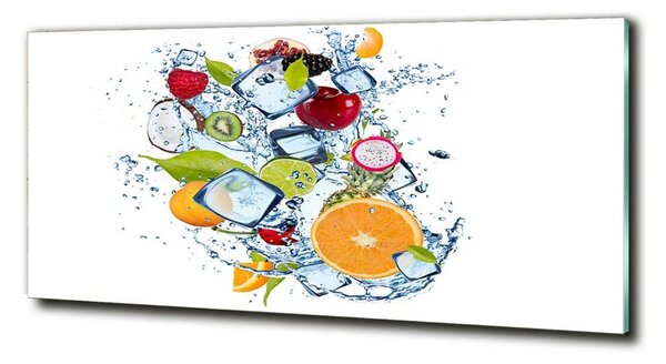 Tablou Printat Pe Sticlă Fructe și gheață