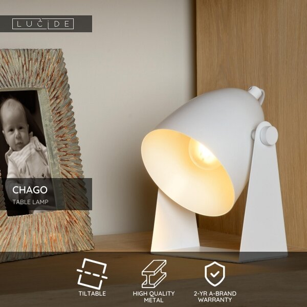 Lampă de masă Lucide 45564/01/31 CHAGO 1xE14/40W/230V alb