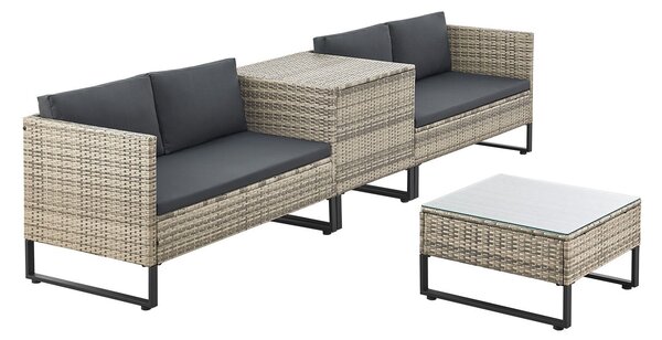 Juskys Set rattan Santorini - gri