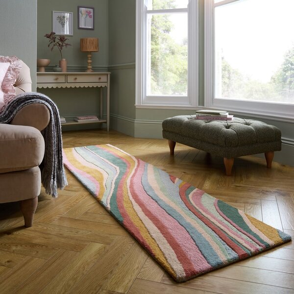 Covor tip traversă țesut manual din lână 60x230 cm Abstract Flow – Flair Rugs
