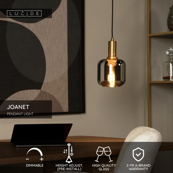Lustră pe cablu Lucide 45494/16/65 JOANET 1xE27/40W/230V negru