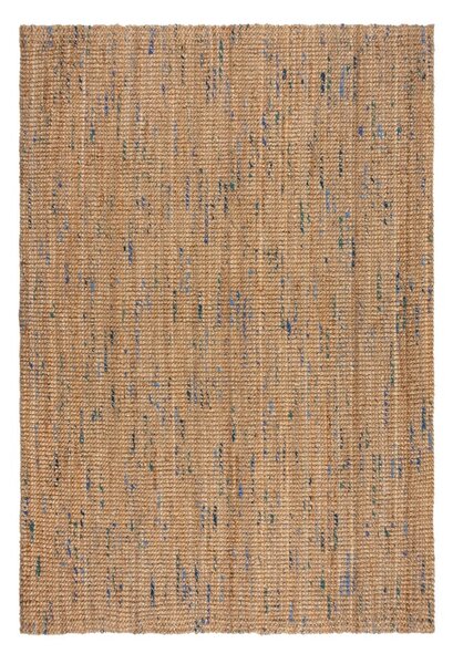 Covor albastru/în culoare naturală țesut manual din iută 160x230 cm Jute Boucle Blue – Flair Rugs
