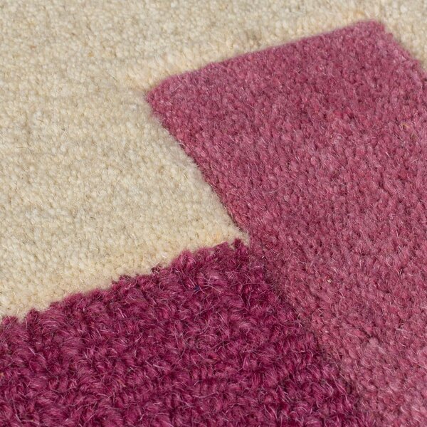 Covor tip traversă galben/roz țesut manual din lână 60x230 cm Kai Wool Border – Flair Rugs