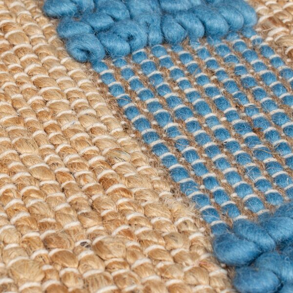 Covor albastru/în culoare naturală țesut manual din amestec de iută 120x170 cm Medina Jute – Flair Rugs