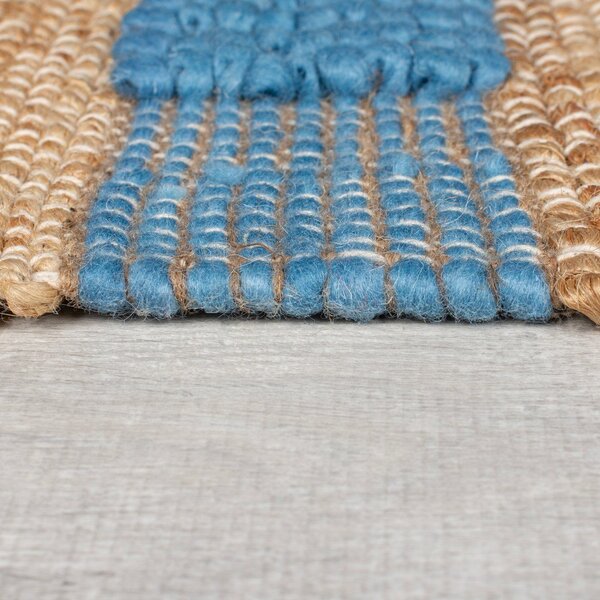 Covor albastru/în culoare naturală țesut manual din amestec de iută 120x170 cm Medina Jute – Flair Rugs