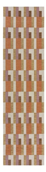 Covor tip traversă portocaliu/în culoare naturală 60x230 cm Riley Block Geo – Flair Rugs