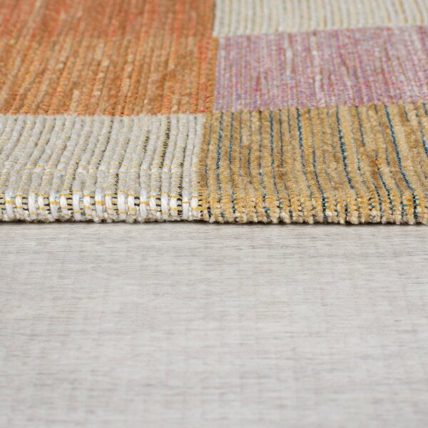 Covor tip traversă portocaliu/în culoare naturală 60x230 cm Riley Block Geo – Flair Rugs