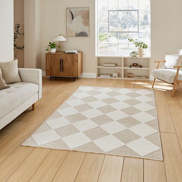 Covor alb-bej lavabil 160x230 cm Lyna Beige&White – Think Rugs