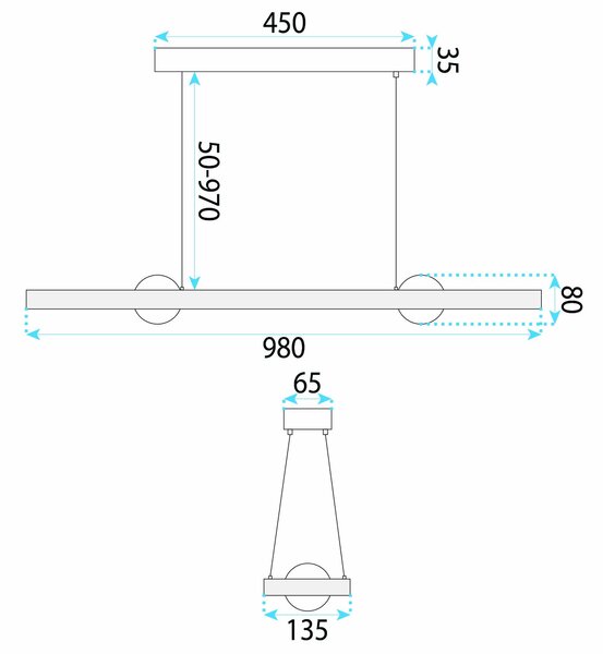 LAMPĂ SUSPENDATĂ DE TAVAN LED G159-CP GOLD