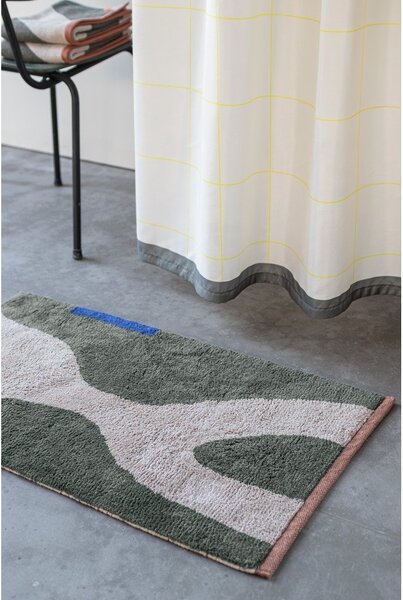 Covor verde închis lavabil din bumbac 50x80 cm Figura – Mette Ditmer Denmark