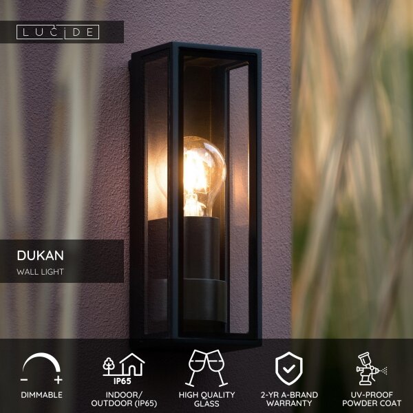 Aplică de exterior Lucide 15802/01/30 DUKAN 1xE27/15W/230V IP65