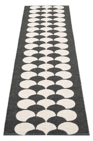 Covor tip traversă pentru interior și exterior negru/crem 70x250 cm Poppy Black Vanilla – Pappelina