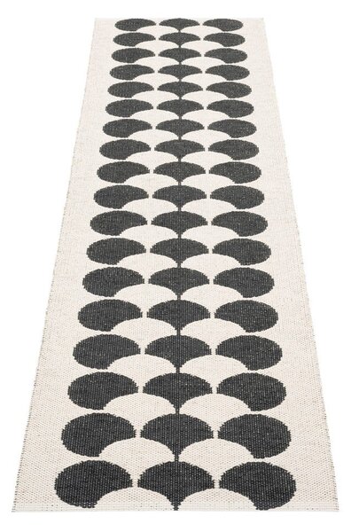 Covor tip traversă pentru interior și exterior negru/crem 70x250 cm Poppy Black Vanilla – Pappelina