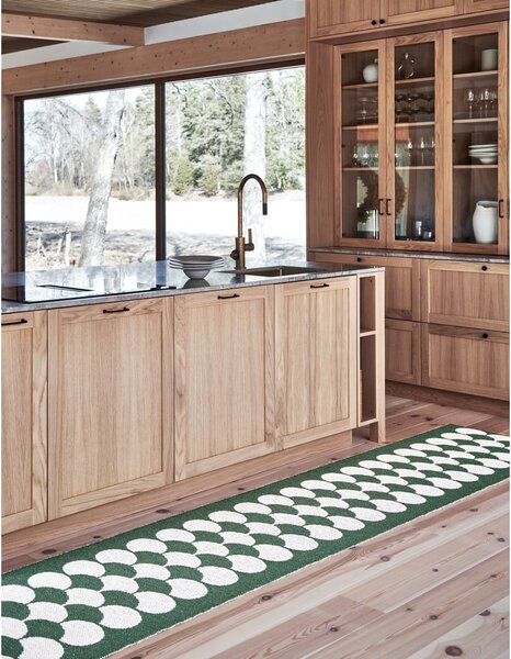 Covor tip traversă pentru interior și exterior verde/crem 70x150 cm Poppy Oregano – Pappelina