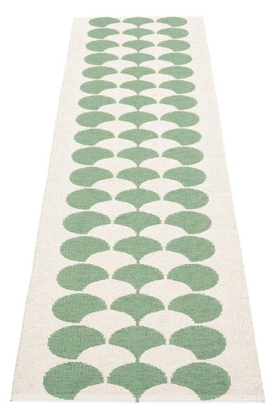 Covor tip traversă pentru interior și exterior verde/crem 70x250 cm Poppy Oregano – Pappelina