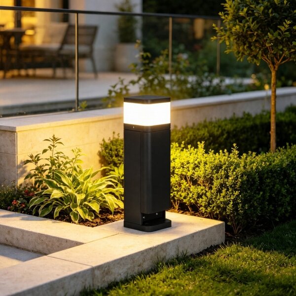 BRILAGI - Lampă de exterior cu 2 prize SCHUKO PILLAR 1xG9/11W/230V IP44 neagră