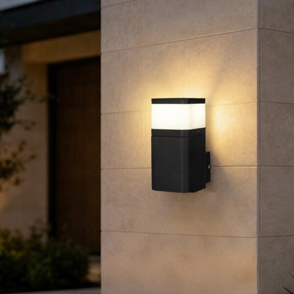 BRILAGI - Lampă de perete pentru exterior cu priză SCHUKO PILLAR 1xG9/11W/230V IP44 neagră