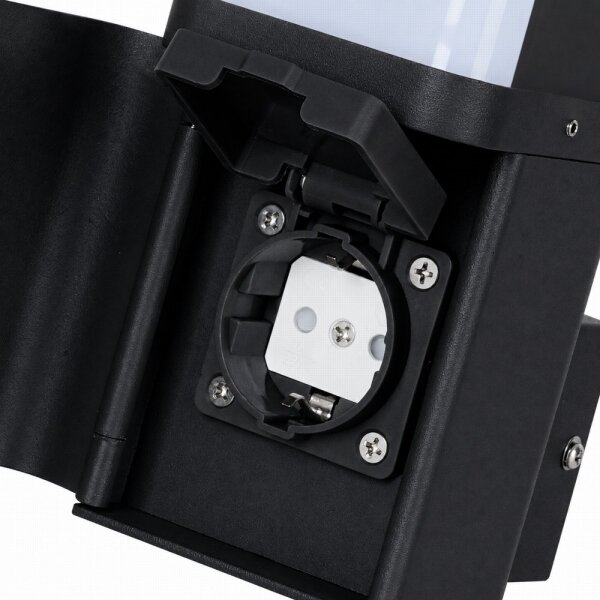 BRILAGI - Lampă de perete pentru exterior cu priză SCHUKO PILLAR 1xG9/11W/230V IP44 neagră