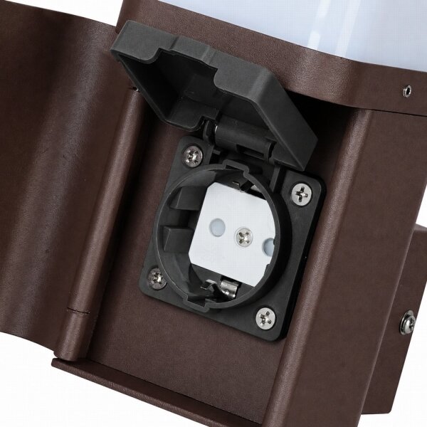 BRILAGI - Lampă de perete pentru exterior cu priză SCHUKO PILLAR 1xG9/11W/230V IP44 maro