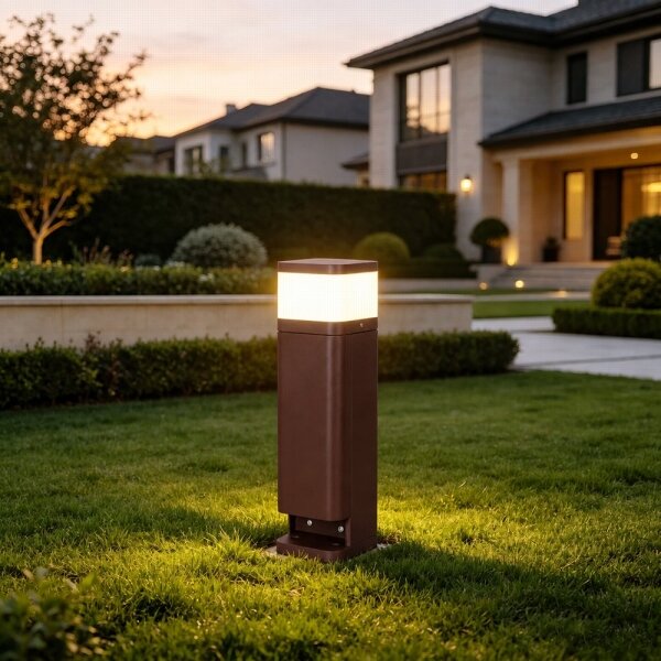 BRILAGI - Lampă de exterior cu 2 prize SCHUKO PILLAR 1xG9/11W/230V IP44 maro