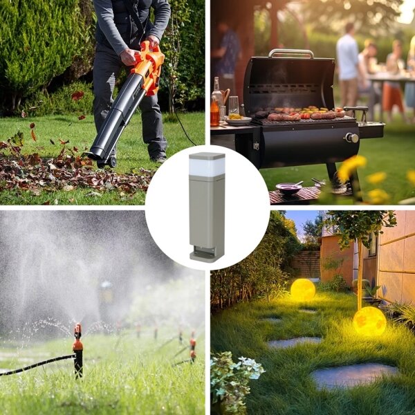 BRILAGI - Lampă de exterior cu 2 prize SCHUKO PILLAR 1xG9/11W/230V IP44 gri