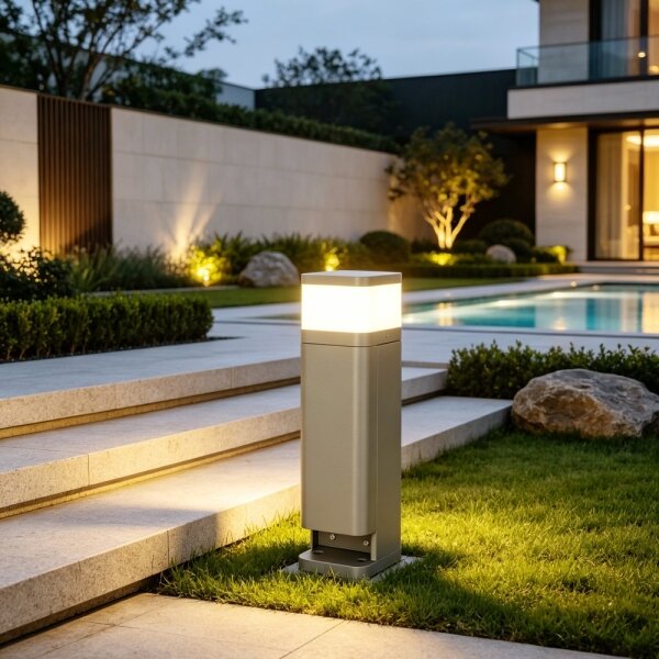 BRILAGI - Lampă de exterior cu 2 prize SCHUKO PILLAR 1xG9/11W/230V IP44 gri