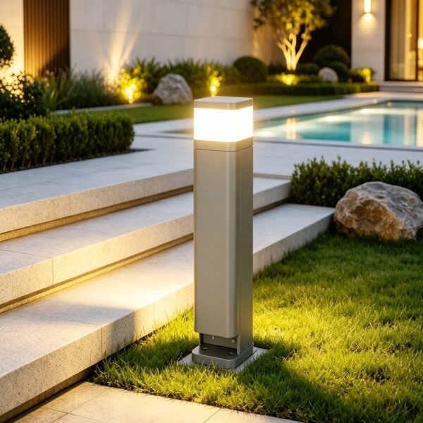 BRILAGI - Lampă de exterior cu 2 prize SCHUKO PILLAR 1xG9/11W/230V IP44 gri