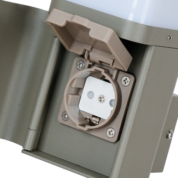 BRILAGI - Lampă de perete pentru exterior cu priză SCHUKO PILLAR 1xG9/11W/230V IP44 gri