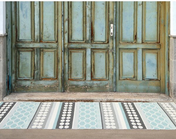 Covor tip traversă pentru interior și exterior gri/turcoaz 70x270 cm Asta Pale Turquoise – Pappelina