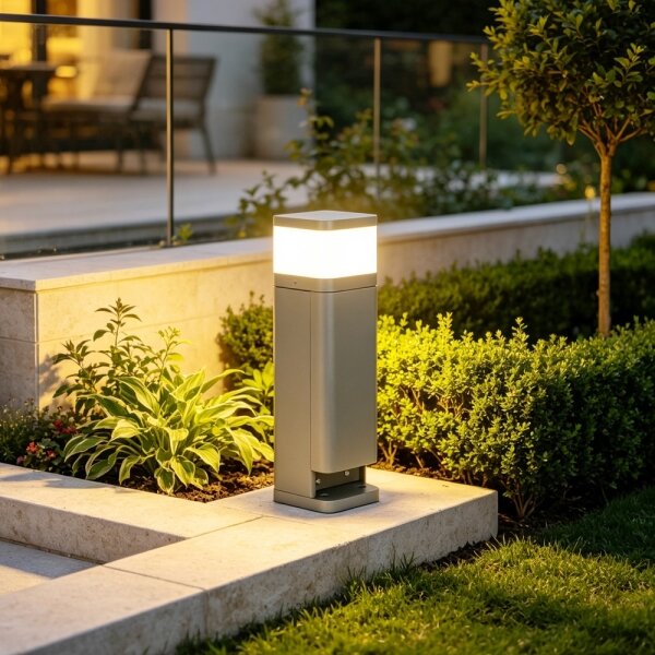 BRILAGI - Lampă de exterior cu 2 prize SCHUKO PILLAR 1xG9/11W/230V IP44 gri
