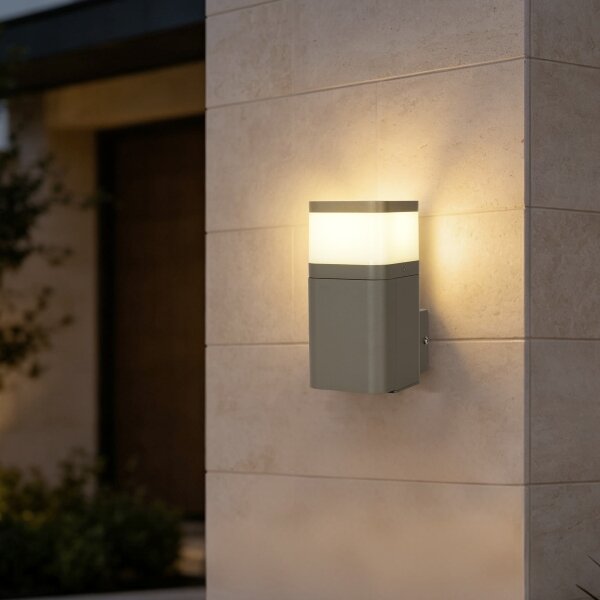 BRILAGI - Lampă de perete pentru exterior cu priză SCHUKO PILLAR 1xG9/11W/230V IP44 gri