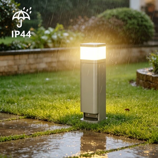 BRILAGI - Lampă de exterior cu 2 prize SCHUKO PILLAR 1xG9/11W/230V IP44 gri