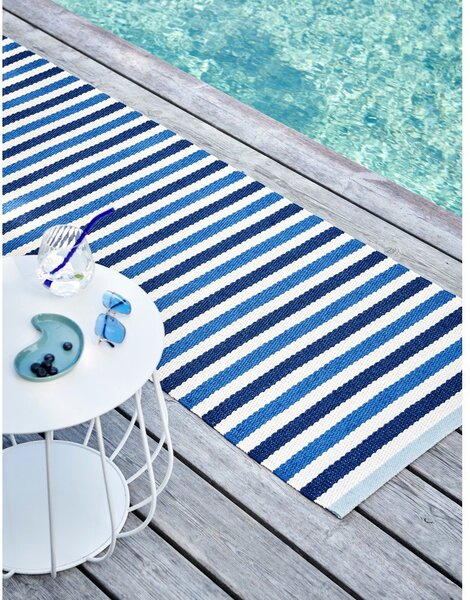 Covor pentru exterior și interior albastru/crem 70x120 cm Teo Denim – Pappelina