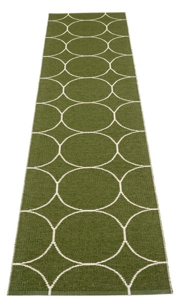 Covor tip traversă pentru interior și exterior verde închis 70x300 cm Boo Dark Olive – Pappelina