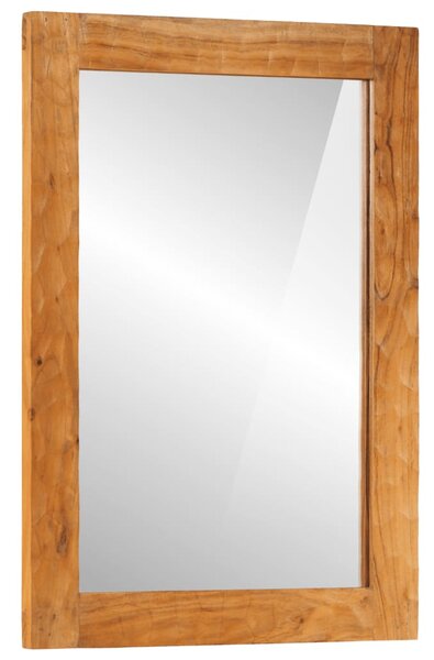 Oglindă de baie, 50x70x2,5 cm, lemn masiv de acacia și sticlă