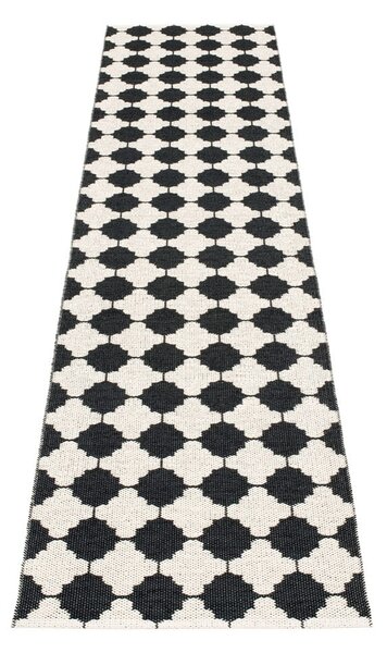 Covor tip traversă pentru interior și exterior alb-negru 70x300 cm Marre Black Coral – Pappelina