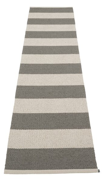 Covor tip traversă pentru interior și exterior gri antracit/crem 70x300 cm Bob Charcoal Linen – Pappelina