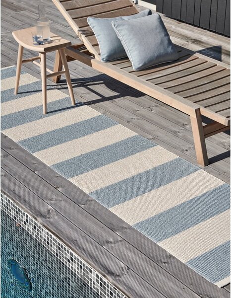 Covor tip traversă pentru interior și exterior albastru deschis/crem 70x300 cm Bob Blue Fog – Pappelina