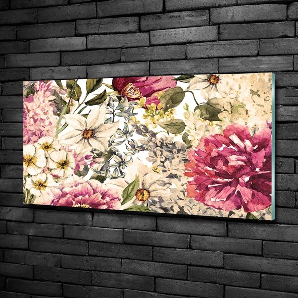 Tablou din Sticlă model floral