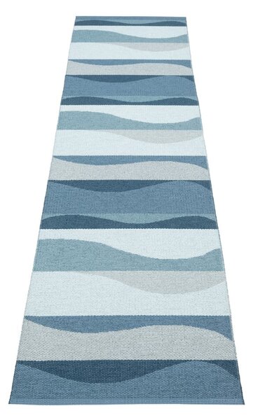Covor tip traversă pentru interior și exterior albastru 70x300 cm Urvi Water – Pappelina